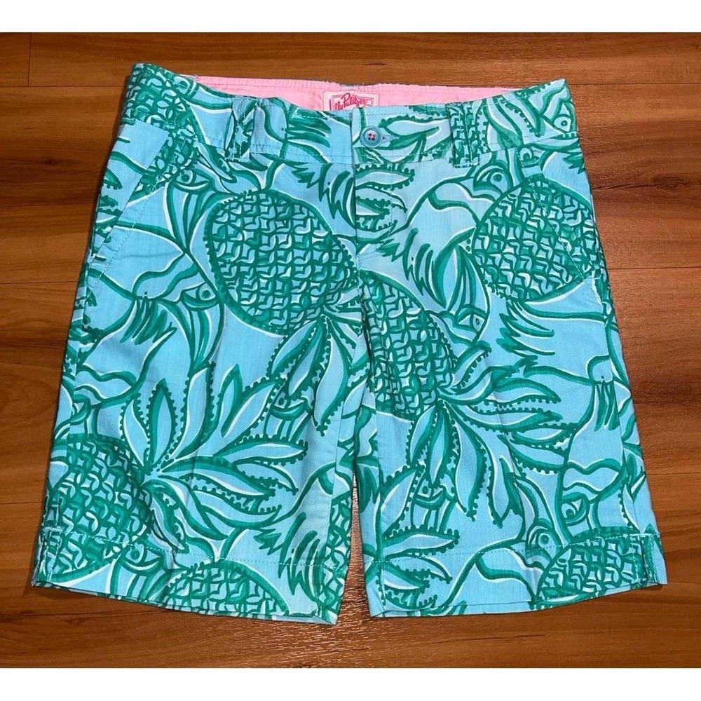 Womens Vintage Lilly Pulitzer Originals Toucan Tango Bermuda Chino Shorts
